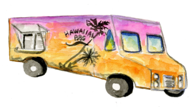 Hawaiian BBQ Illustration