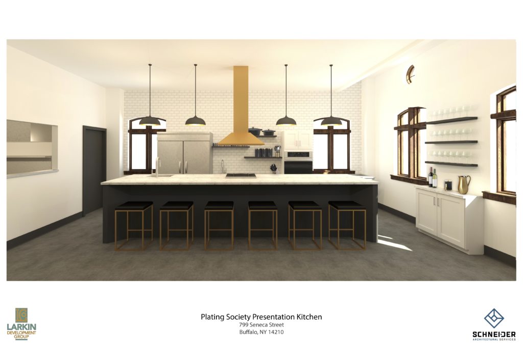 A rendering of the planned space for the Plating Society.