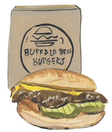 Buffalo Bros Burgers Illustration