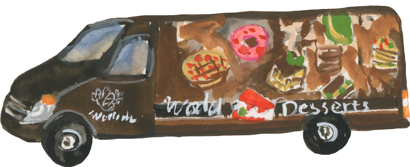World of Desserts Illustration